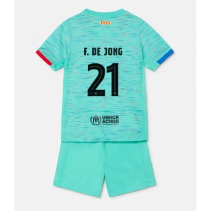 Otroški Nogometni dresi kompleti za otroke Barcelona Tretji 2023-24 Frenkie de Jong 21