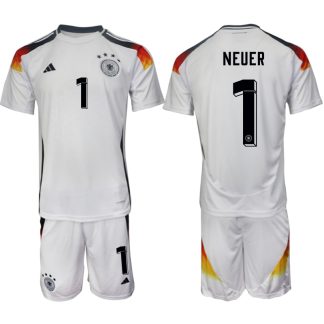 Moški Nogometni dresi kompleti Nemčija Domači Euro 2024 tisk Manuel Neuer 1