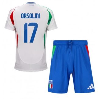 Otroški Nogometni dresi kompleti za otroke Italija Gostujoči EM 2024 Riccardo Orsolini 17