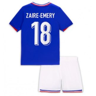 Otroški Nogometni dresi za otroke Francija Domači EM 2024 Warren Zaire-Emery 18