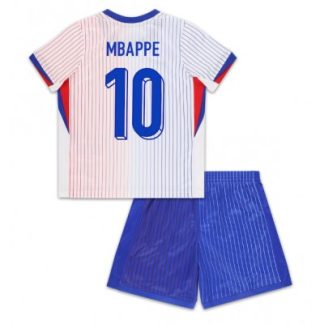 Otroški Nogometni dresi za otroke Francija Gostujoči EM 2024 Kylian Mbappe 10