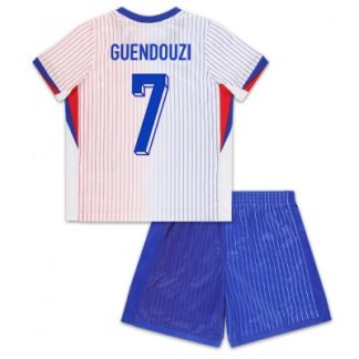 Otroški Nogometni dresi za otroke Francija Gostujoči EM 2024 Matteo Guendouzi 7