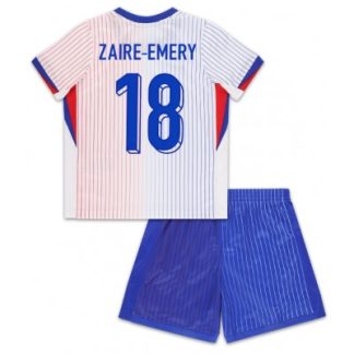 Otroški Nogometni dresi za otroke Francija Gostujoči EM 2024 Warren Zaire-Emery 18