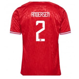 Moški Nogometni dresi Danska Domači EM 2024 rdeča Kratek Rokav Joachim Andersen 2