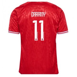 Moški Nogometni dresi Danska Domači EM 2024 rdeča Kratek Rokav Mohamed Daramy 11