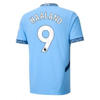 Moški Nogometni dresi Manchester City Domači 2024-25 modra Kratek Rokav Erling Haaland 9
