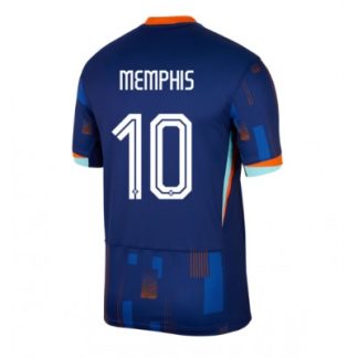 Moški Nogometni dresi Nizozemska Gostujoči Euro 2024 Kratek Rokav Memphis Depay 10
