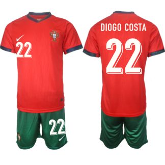 Moški Nogometni dresi Portugalska Domači Euro 2024 Kratek Rokav + Kratke hlače Diogo Costa 22