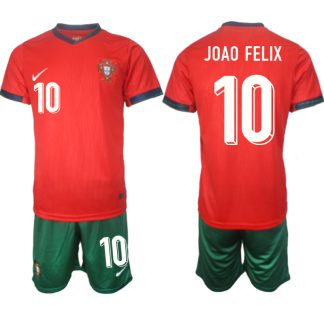 Moški Nogometni dresi Portugalska Domači Euro 2024 rdeča zelena Joao Felix 10