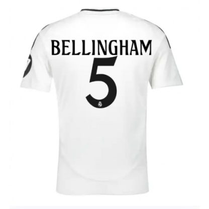 Moški Nogometni dresi Real Madrid Domači 2024-25 bela Kratek Rokav Jude Bellingham 5