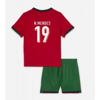 Otroški Nogometni dresi kompleti Portugalska Domači Euro 2024 Nuno Mendes 19