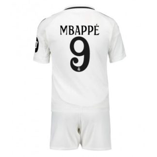 Otroški Nogometni dresi kompleti Real Madrid Domači 2024-25 Kylian Mbappe 9