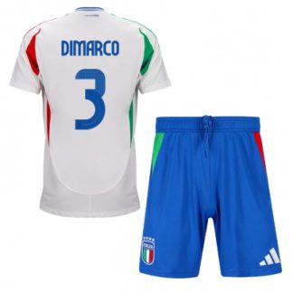 Otroški Nogometni dresi kompleti za otroke Italija Gostujoči EM 2024 Federico Dimarco 3