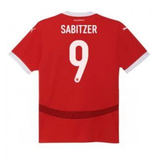Poceni Moški Nogometni dresi Avstrija Domači Euro 2024 rdeča Kratek Rokav Marcel Sabitzer 9
