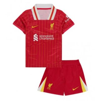 Poceni Otroški Nogometni dresi Liverpool Domači 2024-25 rdeča Kratek Rokav + Kratke hlače