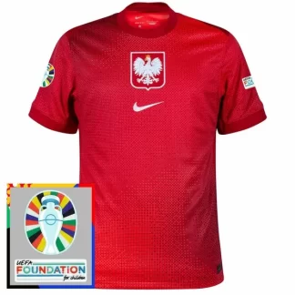 Moški Nogometni dresi Poljska Gostujoči Euro 2024 rdeča Kratek Rokav