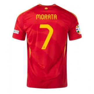 Moški Nogometni dresi Španija Domači Euro 2024 tisk Alvaro Morata 7