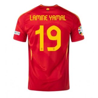 Moški Nogometni dresi Španija Domači Euro 2024 tisk Lamine Yamal 19