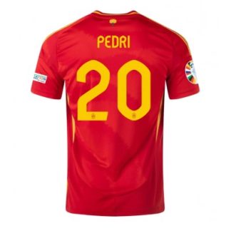 Moški Nogometni dresi Španija Domači Euro 2024 tisk Pedri Gonzalez 20