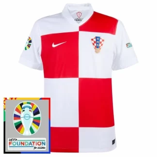 Novo Moški Nogometni dresi Hrvaška Domači Euro 2024 bela rdeča