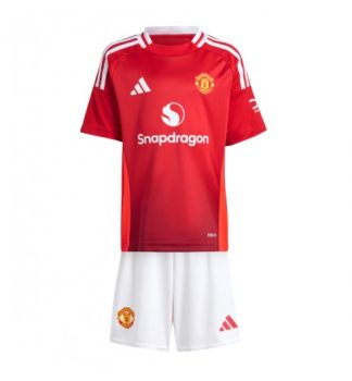 Otroške Nogometnih dresov Manchester United Domači rdeča bela 2024 2025