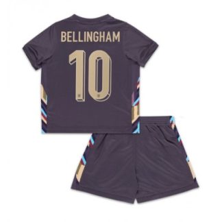 Otroški Nogometni Dresi Reprezentance za otroke Anglija Gostujoči Euro 2024 Jude Bellingham 10