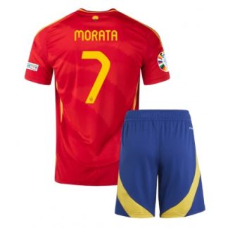 Otroški Nogometni dresi za otroke Španija Domači Euro 2024 tisk Alvaro Morata 7