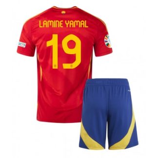 Otroški Nogometni dresi za otroke Španija Domači Euro 2024 tisk Lamine Yamal 19