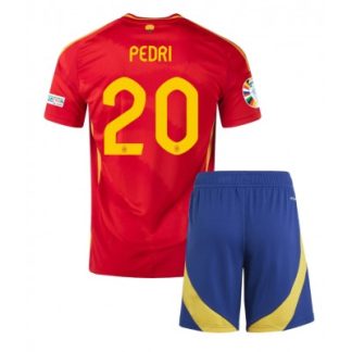 Otroški Nogometni dresi za otroke Španija Domači Euro 2024 tisk Pedri Gonzalez 20