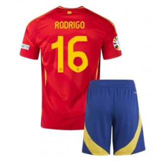 Otroški Nogometni dresi za otroke Španija Domači Euro 2024 tisk Rodri Hernandez 16