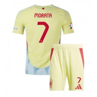 Otroški Nogometni dresi za otroke Španija Gostujoči Euro 2024 tisk Alvaro Morata 7