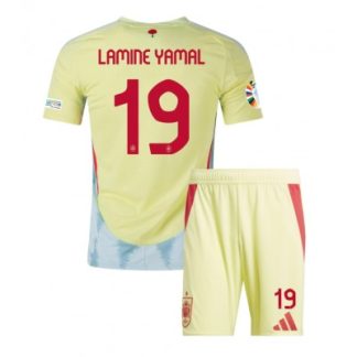 Otroški Nogometni dresi za otroke Španija Gostujoči Euro 2024 tisk Lamine Yamal 19