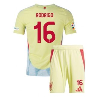 Otroški Nogometni dresi za otroke Španija Gostujoči Euro 2024 tisk Rodri Hernandez 16