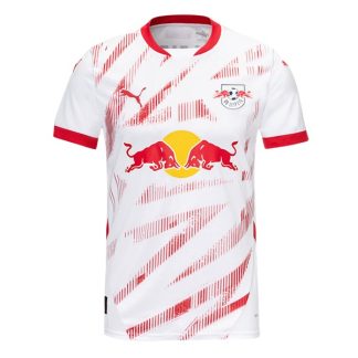 Moški Nogometni dresi RB Leipzig Domači 2024-25 bela rdeča Kurzarm