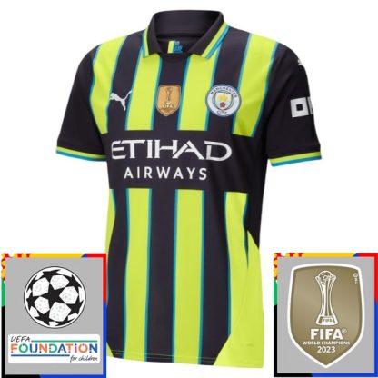 Moški Nogometni dresi Manchester City Gostujoči Champions League With Patch 2024-2025