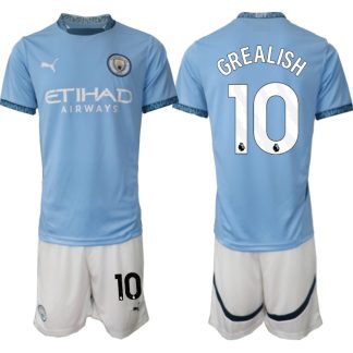 Moški Nogometni dresi Kompleti Manchester City Domači 2024-2025 Jack Grealish 10