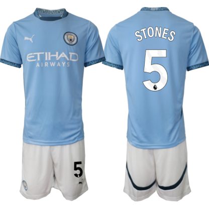 Moški Nogometni dresi Kompleti Manchester City Domači 2024-2025 John Stones 5