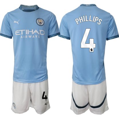 Moški Nogometni dresi Kompleti Manchester City Domači 2024-2025 Kalvin Phillips 4