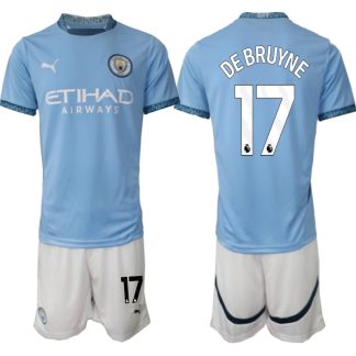 Moški Nogometni dresi Kompleti Manchester City Domači 2024-2025 Kevin De Bruyne 17