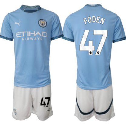 Moški Nogometni dresi Kompleti Manchester City Domači 2024-2025 Phil Foden 47