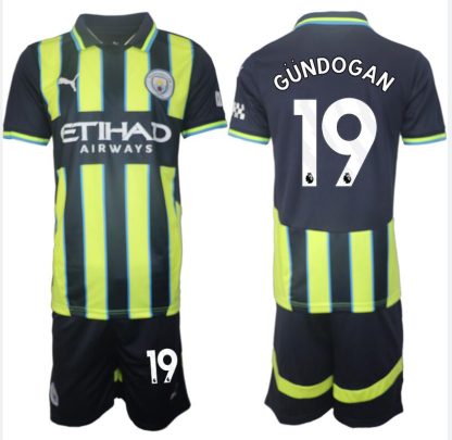 Moški Nogometni dresi kompleti Manchester City Gostujoči 2024-2025 Ilkay Gundogan 19