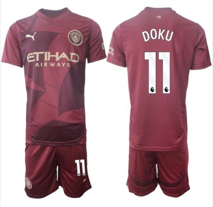 Moški Nogometni dresi Kompleti Manchester City Tretji 2024-2025 Jeremy Doku 11