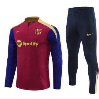 Moški FC Barcelona Sweatshirt Za Trening dresi kompleti 1/4-Zip 2024-25 Rdeča