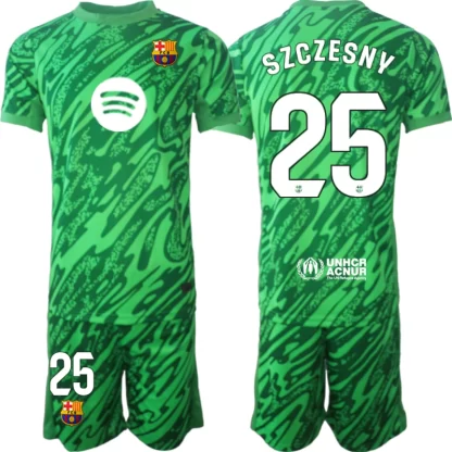 Moški Nogometni Dresi Kompleti FC Barcelona Vratar 2024-25 zelena SZCZESNY 25