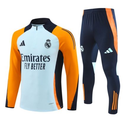 Moški Real Madrid Sweatshirt Za Trening dresi kompleti 1/4 Zip Oranžna