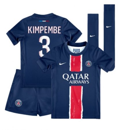 Otroški Nogometni dresi za otroke Paris Saint-Germain PSG Domači 2024-25 Presnel Kimpembe 3