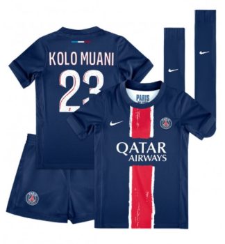 Otroški Nogometni dresi za otroke Paris Saint-Germain PSG Domači 2024-25 Randal Kolo Muani 23