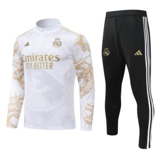 Otroški Real Madrid Sweatshirt Za Trening dresi kompleti 1/4 Zip Dragon Gold