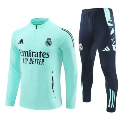 Otroški Real Madrid za otroke Sweatshirt Za Trening dresi kompleti 1/4 Zip Modra