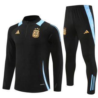 Moški Argentina Sweatshirt Za Trening dresi kompleti 1/4 Zip Črna 2024-2025